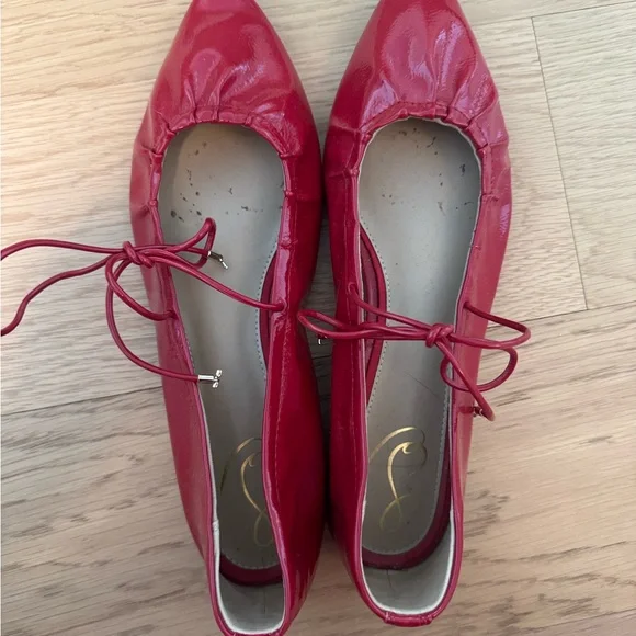 Sam Edelman Red Flats with Bow Detail - Picture 4 of 4
